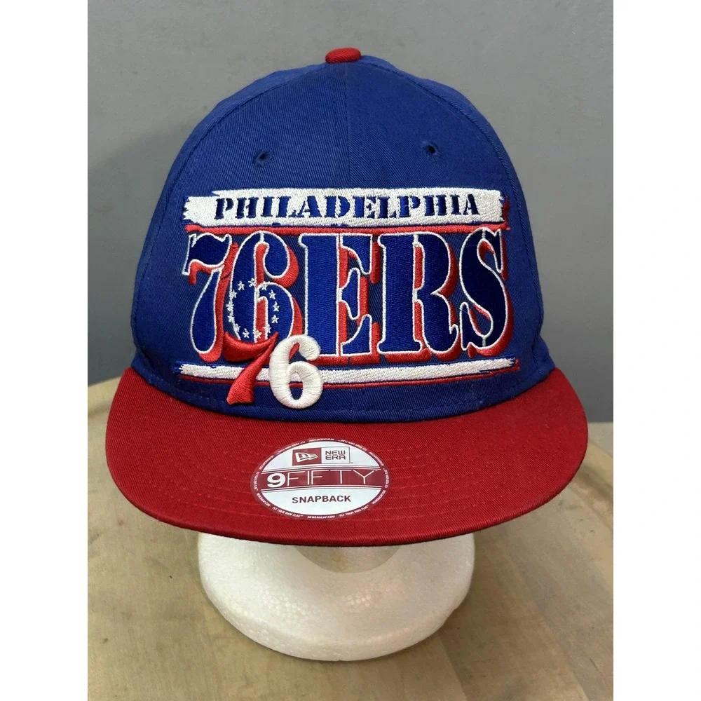 Philadelphia 76ers Hat Cap Snap Back NBA Basketball Blue Red Mens New Era